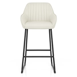 Kanto Real Leather Bar Stool Cream