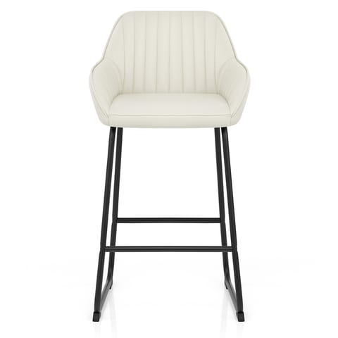 Kanto Real Leather Bar Stool Cream