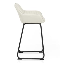 Kanto Real Leather Bar Stool Cream