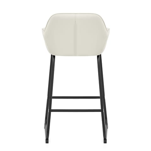 Kanto Real Leather Bar Stool Cream