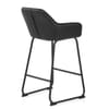 Kanto Real Leather Bar Stool Black