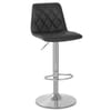 Melody Real Leather Brushed Stool Black