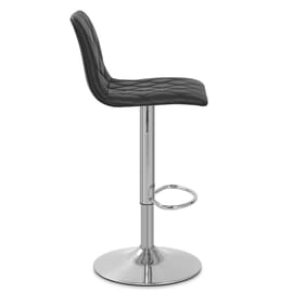 Melody Real Leather Brushed Stool Black