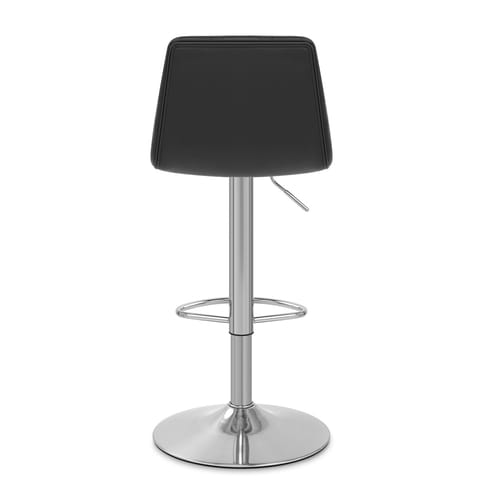Melody Real Leather Brushed Stool Black