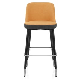 Hudson Stool Charcoal & Orange Fabric