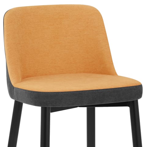 Hudson Stool Charcoal & Orange Fabric