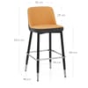 Hudson Stool Charcoal & Orange Fabric