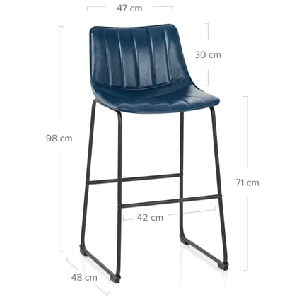 Tucker Stool Antique Blue Dimensions