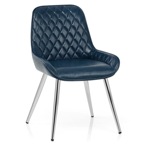 Lincoln Chrome Chair Antique Blue