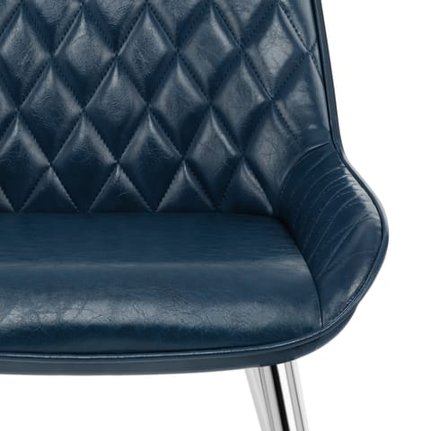 Lincoln Chrome Chair Antique Blue