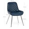 Lincoln Chrome Chair Antique Blue