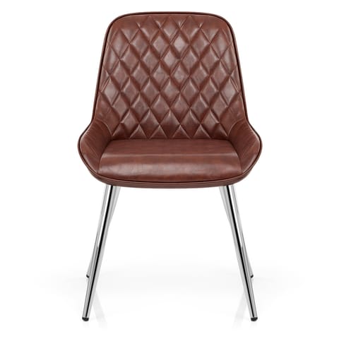 Lincoln Chrome Chair Antique Brown