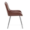 Lincoln Chrome Chair Antique Brown
