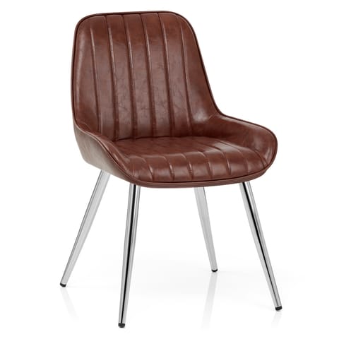 Mustang Chrome Chair Antique Brown