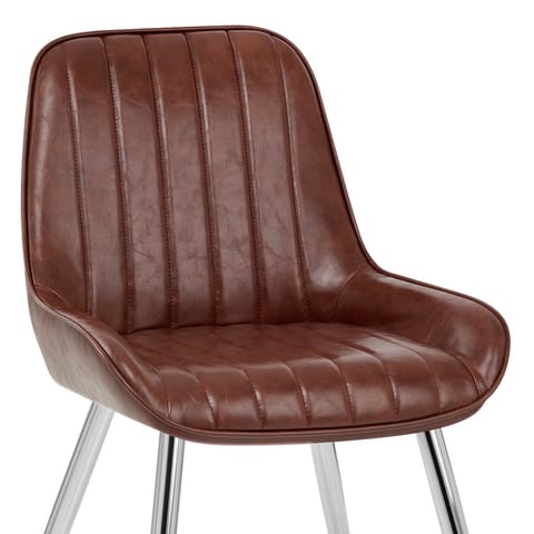 Mustang Chrome Chair Antique Brown