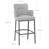 Porter Bar Stool Grey Fabric