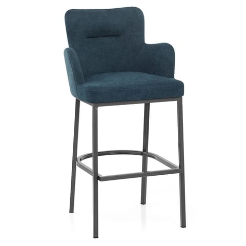 Porter Bar Stool Blue Fabric