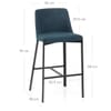 Aspen Bar Stool Blue Fabric