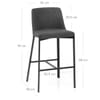 Aspen Bar Stool Charcoal Fabric