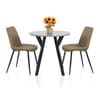 Wessex Dining Set Concrete & Brown