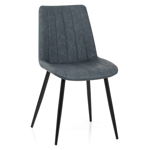 Sussex Dining Set Grey Wood & Blue