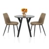 Wessex Dining Set Grey Wood & Brown