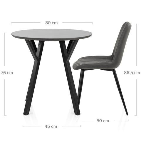 Wessex Dining Set Grey Wood & Charcoal