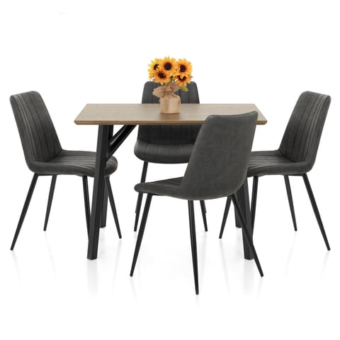 Warwick Dining Set Oak & Charcoal