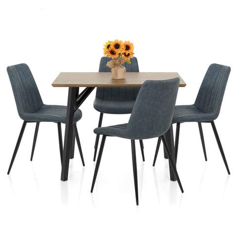 Warwick Dining Set Oak & Blue