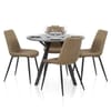 Sussex Dining Set Concrete & Brown