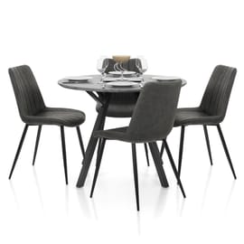 Sussex Dining Set Concrete & Charcoal