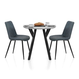 Wessex Dining Set Concrete & Blue