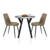 Wessex Dining Set Concrete & Brown