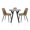 Wessex Dining Set Concrete & Brown