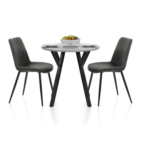 Wessex Dining Set Concrete & Charcoal