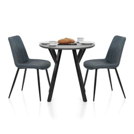 Wessex Dining Set Grey Wood & Blue