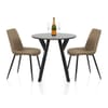 Wessex Dining Set Grey Wood & Brown