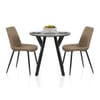 Wessex Dining Set Grey Wood & Brown