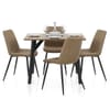 Warwick Dining Set Oak & Brown