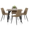 Warwick Dining Set Oak & Brown