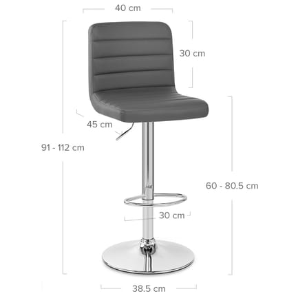 Prime Bar Stool Grey Dimensions