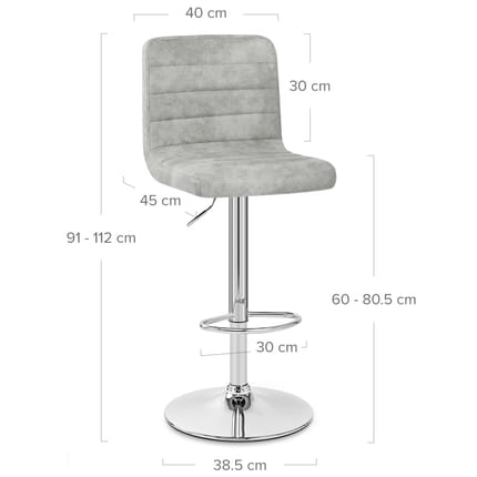 Prime Bar Stool Light Grey Dimensions