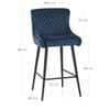 Provence Bar Stool Blue Velvet