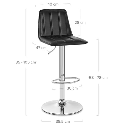 Pulse Bar Stool Antique Black Dimensions