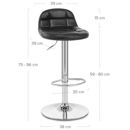 Spark Bar Stool Antique Black Dimensions