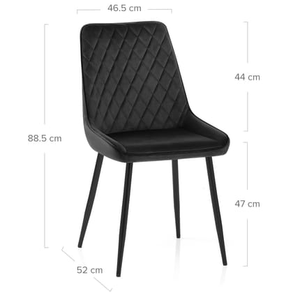 Chevy Dining Chair Black Velvet Dimensions