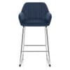 Kanto Chrome Stool Blue Velvet