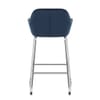 Kanto Chrome Stool Blue Velvet