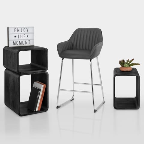 Kanto Chrome Stool Charcoal