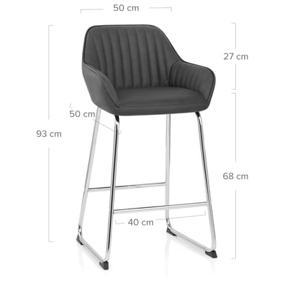 Kanto Chrome Stool Charcoal Dimensions